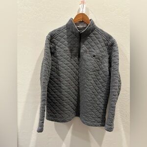 Eddie Bauer Quilted Half Zip Pullover Heathered Colony Gray Size L